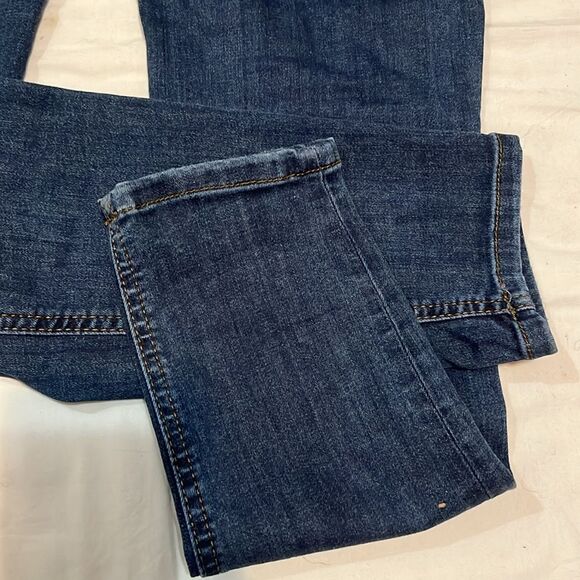 Free People Dark Blue Skinny Jeans with Holes in Knees - Picture 7 of 7